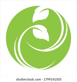 Logos of green Tree leaf ecology nature element vector