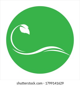 Logotipos de ecología de hoja de árbol verde elemento de naturaleza vector