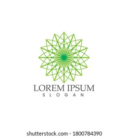 Logos of green Tree leaf ecology nature element vector