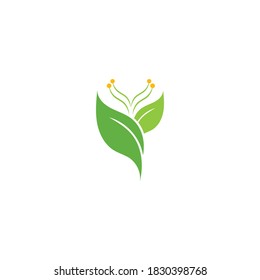 Logos of green Tree leaf ecology nature element vector