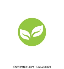 Logos of green Tree leaf ecology nature element vector