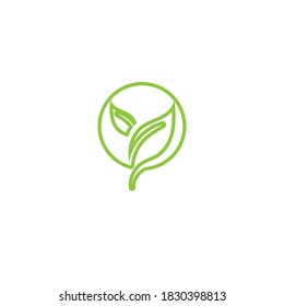 Logos of green Tree leaf ecology nature element vector