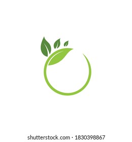 Logos of green Tree leaf ecology nature element vector