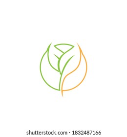 Logotipos de ecología de hoja de árbol verde elemento de naturaleza vector