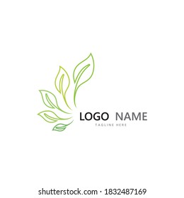 Logos of green Tree leaf ecology nature element vector