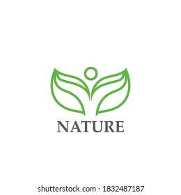 Logos of green Tree leaf ecology nature element vector