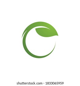 Logos of green Tree leaf ecology nature element vector