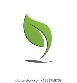 Logotipos de ecología de hoja de árbol verde elemento de naturaleza vector