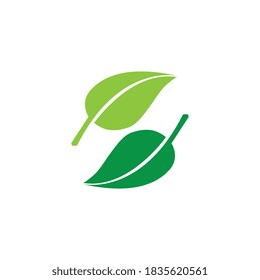 Logotipos de ecología de hoja de árbol verde elemento de naturaleza vector