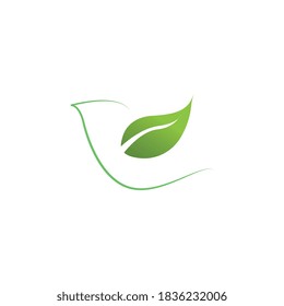 Logotipos de ecología de hoja de árbol verde elemento de naturaleza vector