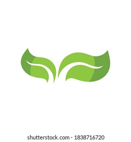Logotipos de ecología de hoja de árbol verde elemento de naturaleza vector
