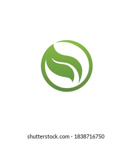 Logos of green Tree leaf ecology nature element vector