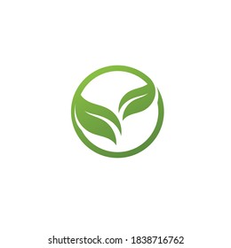 Logotipos de ecología de hoja de árbol verde elemento de naturaleza vector