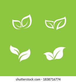 Logos of green Tree leaf ecology nature element vector