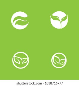 Logos of green Tree leaf ecology nature element vector