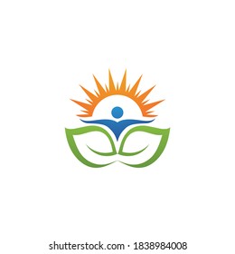 Logos of green Tree leaf ecology nature element vector
