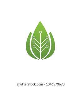Logotipos de ecología de hoja de árbol verde elemento de naturaleza vector