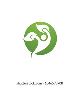 Logos of green Tree leaf ecology nature element vector