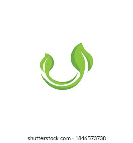 Logos of green Tree leaf ecology nature element vector