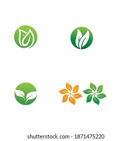 Logotipos de ecología de hoja de árbol verde elemento de naturaleza vector