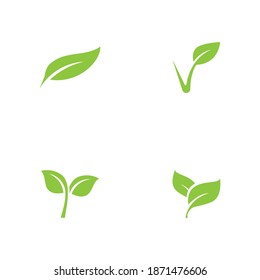 Logos of green Tree leaf ecology nature element vector