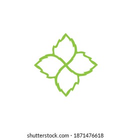 Logos of green Tree leaf ecology nature element vector