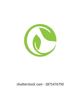 Logos of green Tree leaf ecology nature element vector