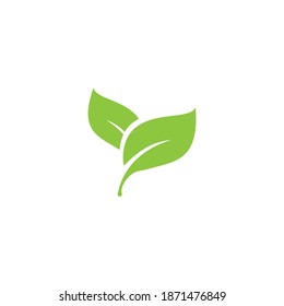 Logotipos de ecología de hoja de árbol verde elemento de naturaleza vector