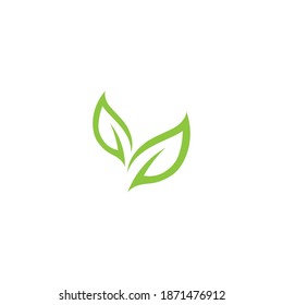 Logos of green Tree leaf ecology nature element vector