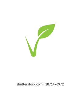 V Letter Check Mark Verification Eco Stock Vector (Royalty Free) 279324542