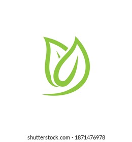 Logotipos de ecología de hoja de árbol verde elemento de naturaleza vector