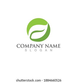 Logos of green Tree leaf ecology nature element vector