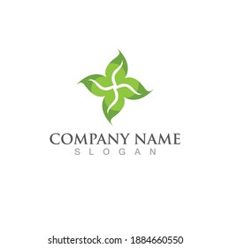 Logos of green Tree leaf ecology nature element vector