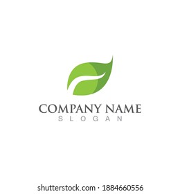 Logotipos de ecología de hoja de árbol verde elemento de naturaleza vector