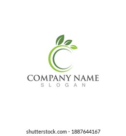 Logos of green Tree leaf ecology nature element vector