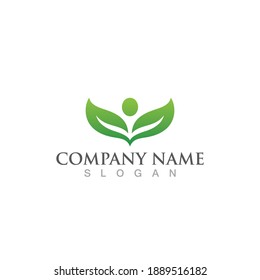 Logos of green Tree leaf ecology nature element vector
