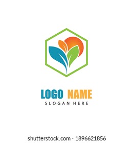 Logotipos de ecología de hoja de árbol verde elemento de naturaleza vector