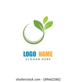 Logos of green Tree leaf ecology nature element vector