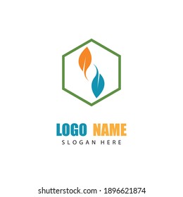 Logos of green Tree leaf ecology nature element vector