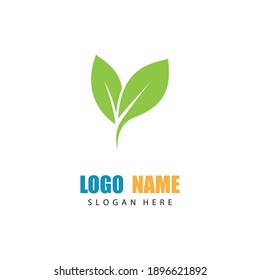 Logos of green Tree leaf ecology nature element vector
