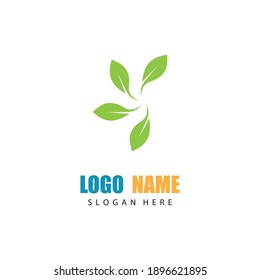 Logos of green Tree leaf ecology nature element vector
