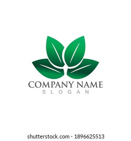 Logos of green Tree leaf ecology nature element vector