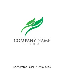 Logos of green Tree leaf ecology nature element vector