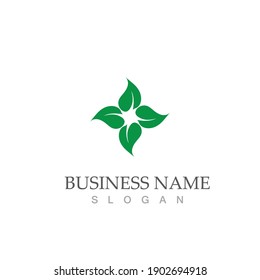 Logotipos de ecología de hoja de árbol verde elemento de naturaleza vector