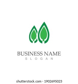 Logos of green Tree leaf ecology nature element vector