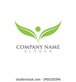 Logos of green Tree leaf ecology nature element vector