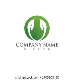 Logos of green Tree leaf ecology nature element vector