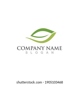 Logos of green Tree leaf ecology nature element vector