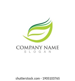 Logotipos de ecología de hoja de árbol verde elemento de naturaleza vector