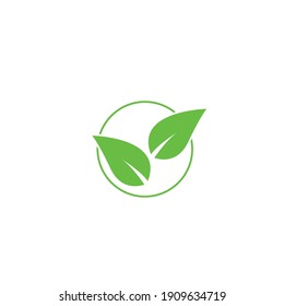 Logotipos de ecología de hoja de árbol verde elemento de naturaleza vector